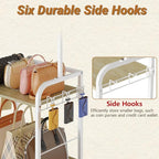 Hayexiha Tall Purse Organizer for Women with Purse Hanger, Floor-Standing Purse Rack Stand for Purse Storage, Narrow & High-C