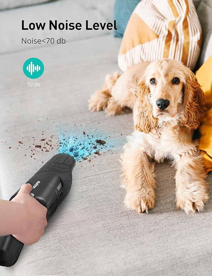 Aspiron Cordless Handheld Vacuum, 24KPA Powerful Car Vacuum, 2-Speed, 2 Charging Methods, Wireless Charger, Ergonomic Handle,