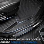 Floor Mats Cargo Mat for 2018-2024 Ford Expedition 7 Seats Captain Chairs(Not for Max Model), All Weather TPE Cargo Liner Backrest Mats Door Sill Protectors Car Accessories (Floor Mats Set)