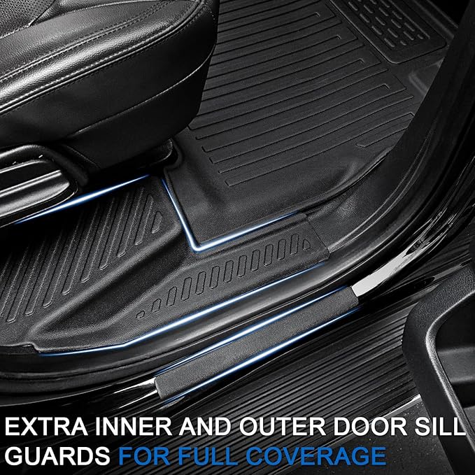 Floor Mats Cargo Mat for 2018-2024 Ford Expedition 7 Seats Captain Chairs(Not for Max Model), All Weather TPE Cargo Liner Backrest Mats Door Sill Protectors Car Accessories (Floor Mats Set)