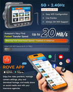 ROVE R2-4K DUAL Dash Cam Front and Rear, STARVIS 2 Sensor, FREE 128GB Card Included, 5G WiFi - up to 20MB/s Fastest Download 