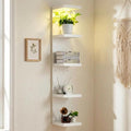 Garvee 4-Tier Wall Mounted LED Floating Shelves, Remote & Touch Control Display Shelf for Bedroom Bathroom Living Room Decor 