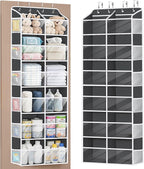 Univivi Over The Door Organizer, 6 Tiers Behind Door Storage with Clear Deep Pockets Hanging Organizer for Closet, Bedroom, N