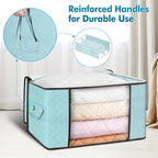Budding Joy 90 L Large Storage Bags, 6 Pack Clothes Storage Bins Foldable Closet Organizer Storage Containers Storage and Org