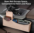 Car Seat Gap Organizer Large Capacity Leather Storage Box with Charging Port Multi-Purpose Car Seat Crevice Storage Solution for Phones Wallets Cards Ideal for Car Organization (Modern, White-Double)