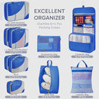 10 Set Packing Cubes for Travel, Gifts for Women Mom,Anti-Tearing Suitcase Organizer for Luggage with Shoe & Hanging Toiletry