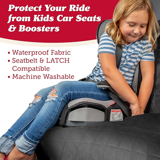 Lusso Gear Car Seat Protector for Baby Car Seat (Bench Seat Cover) - Waterproof - Thick Padding - Protects Fabric or Leather 