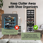 Kotkn Over The Door Shoe Organizer with 12 Large Breathable Pockets - Durable Hanging Storage for the Entire Family's Shoes (
