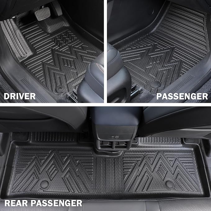 KUST Floor Mats for 2025-2026 Chevy Equinox/GMC Terrain Accessories (Gas Only), All Weather Car Mats with Backrest Mat & Cargo Trunk Liner & Door Sill Protector, TPE Rubber, Raised Edge, Full Set