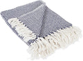 DII 100% Cotton Basket Weave Throw for Indoor/Outdoor Use Camping Bbq's Beaches Everyday Blanket, 50 x 60, Woven Stripe
