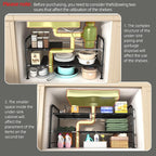 NETEL Under Sink Organizers and Storage,2 Tier Shelf Under Bathroom Sink,Cabinet Organizer with 8 Removable Carbon Steel Pane