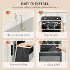 LAMU 6-Tier Over The Door Organizer, Swing - Proof Closet Door Organizer, Flexible 1 Split into 2 Over The Door Storage Organ