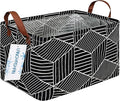 LANGYASHAN Rectangular Storage Bin Collapse Canvas Fabric Cartoon Storage Basket with Handles for Organizing Home Kitchen Boy