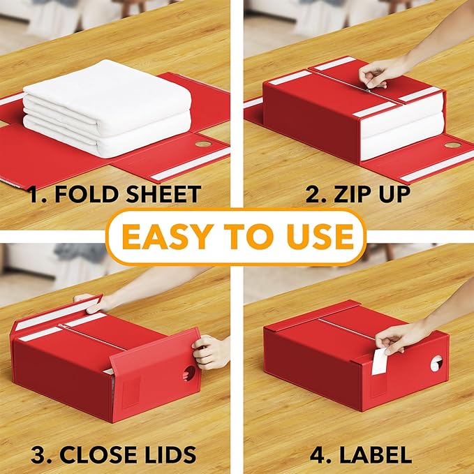 SpaceAid 9 Pack Bed Sheet Organizers and Storage, Foldable Sheet Organizer with Window for Linen Closet, Set Folder Keeper fo