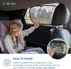 2-Pack Car Window Shades by Enovoe - 19 x 12 in Side Window Cover for SUVs, Sedans, and Trucks - Protects Baby from UV Rays and Glare - Cling Design for Easy Use - Plain