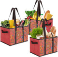 Foraineam Reusable Grocery Bags Set Durable Heavy Duty Tote Bag Collapsible Grocery Shopping Box Bag with Reinforced Bottom