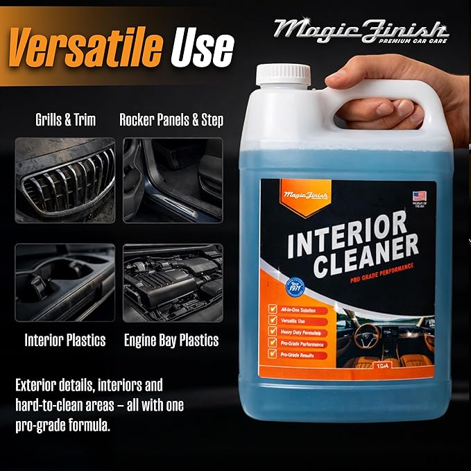Magic Finish Interior Cleaning Spray (1 Gallon) – All-in-One Car Cleaner Spray for Seats, Dashboards & Consoles – Fast-Acting