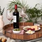 Twine Lazy Susan 20 inch Wooden Serving Board, Countertop Lazy Susan for Kitchen Decor, Turntables for Kitchen Countertop Dec