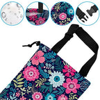 Car Trash Bag Hanging Tropical Flower Trash Can Waterproof Garbage Bag Hanging for Car Back Seat with Adjustable Straps and Drawstring for Car Accessories Vehicle Travelling