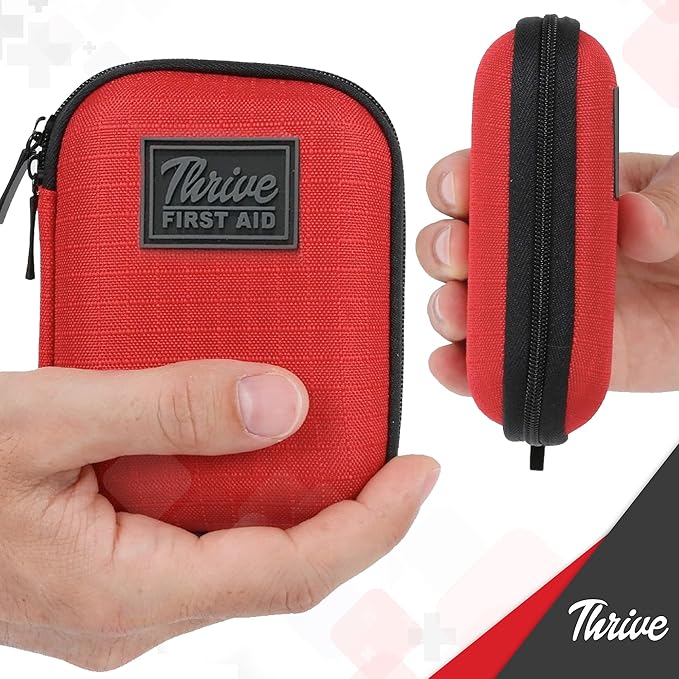 Thrive Mini First Aid Kit - Compact Travel Essentials Pack - Waterproof Camping Essentials Set - Portable Car First Aid Kit &