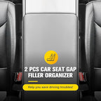 2 PCS Car Seat Gap Filler Organizer, Auto Interior Accessories Multifunctional Car Gap Fillers, Universal Car Seat Storage Organizer to Fill the Gap Space Between the Console and Seats, Black