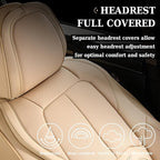 Coverado Seat Covers, Leather Seat Covers Front Seat, Luxury Car Seat Covers with Lumbar Support, Front Driver Seat Covers, C