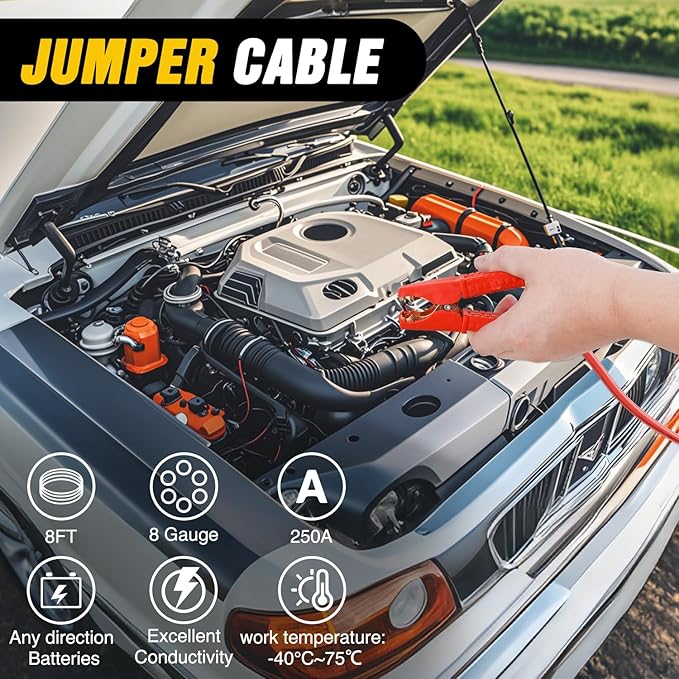 Nilight Car Emergency Kit with Jumper Cable Air Compressor Tire Repair Essential Tools First Aid Alligator Connector Electric