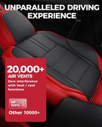 FREESOO Red Black Front Car Seat Covers - Faux Nappa Leather Seat Covers for Cars, with Carbon Fiber Texture Seatbelt Pads, I