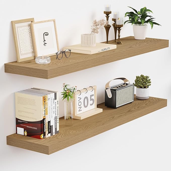 Vivelove 32 Inch Floating Shelves for Wall, 32x9 Display Shelves for Bathroom Living Room Kitchen Bedroom Office Farmhouse Ho