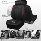 CAR PASS Waterproof Car Seat Covers Full Set,Neoprene Car Seat Covers 5 Seats,3D Tyre Embossed Wetsuit Seat Covers All-Weathe