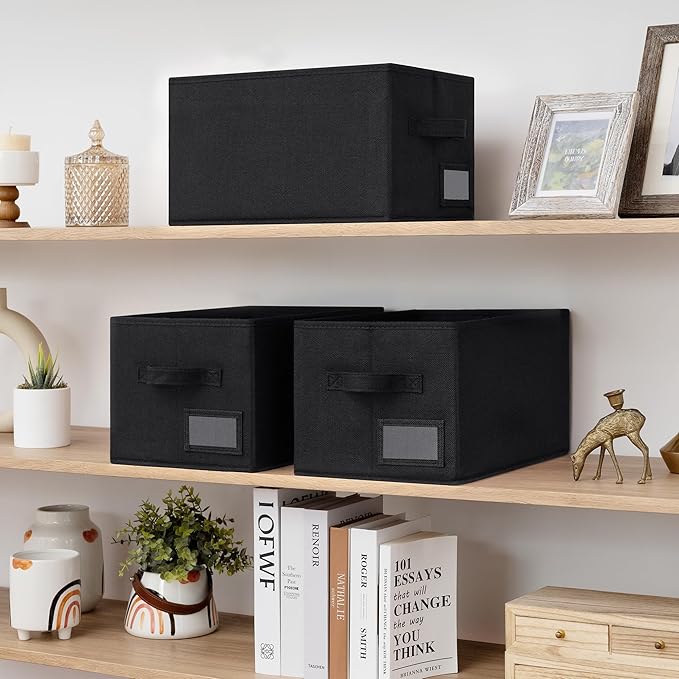 GRANNY SAYS Shelf Storage Bins, Fabric Storage Baskets for Closet and Clothes, Collapsible Storage Boxes with Handles, Decora