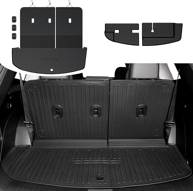 Cargo Mat for 2026 Hyundai Palisade 7/8 Seat (Only Gas), All Weather TPE Durable Cargo Liner with Backrest Mat and Lower Trunk Mat for Hyundai Palisade