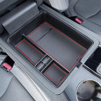 PIMCAR Center Console Organizer for 2023-2026 Honda Pilot, 2024-2026 Honda Ridgeline/Passport Upgrade Design Tray Accessories Interior Armrest Box Divider ABS Plastic Material-Red Trim