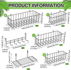 Yaocom 12 Pcs Wall Grid Hanging Basket Shelf Hooks Set bulk Grid Wall Accessories Includes 4 Basket 4 Wire Straight Shelf and