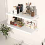Dreamland 30" Floating Shelves for Wall, 12" Deep Slim White Floating Shelves, Wall-Mounted Shelves for Bedroom, Living Room,