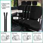 FH GRO Car Seat Covers PU Leather 3 Row 8 Seater Car Seat Covers, Airbag Compatible and Split Bench - Fit Most Car, Truck, SU