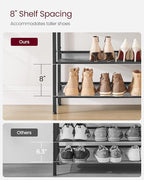 VASAGLE Shoe Rack for Entryway, 4-Tier Shoe Rack Organizer with Storage Shelves and Spacious Top, Freestanding, Adjustable, I