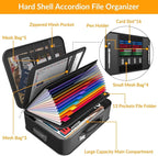 onvvippiv Hard Case Fireproof Document Box, Important File Organizer with Lock Waterproof Zipper, Portable Home Office Travel