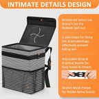 Car Trash Can for Car Cute, Bag Bin Hanging Waterproof Automotive Garbage Cans Leak Proof Vehicle Trash Can Stripe