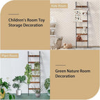 Blanket Ladder, 6-Tier Towel Holder with 4 Removable Hooks, Farmhouse Wall Leaning Decorative Rack Shelf, Wooden Towel Displa
