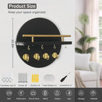 dreampossible Key Holder Wall Mount - 10.2 Inch Decorative Key Rack and Mail Organizer with 8 Key Hooks - Wooden Key Hanger w