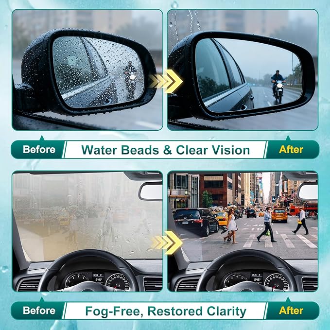 Anti-Fog and Rain-Repellent Spray Kit – Fast-Acting Defogger and Waterproof Spray for Clear Vision, Easy Spray for Car Windsh