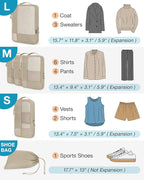 BAGSMART Compression Packing Cubes for Travel, 6 Set Packing Cubes for Carry on Suitcases, Compression Travel Cubes & Suitcas