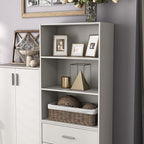 Homes: Inside + Out Apexa 3-Tier Cube Storage Organizer Shelves, Stackable Wood Bookcase Fits Cubby Bins for Organization, Do