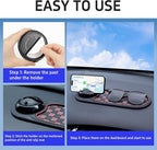 Universal Anti-Slip Car Dashboard Mat with 360° Rotating Phone Holder – Multi-Functional Organizer Pad for Phones, Sunglasses