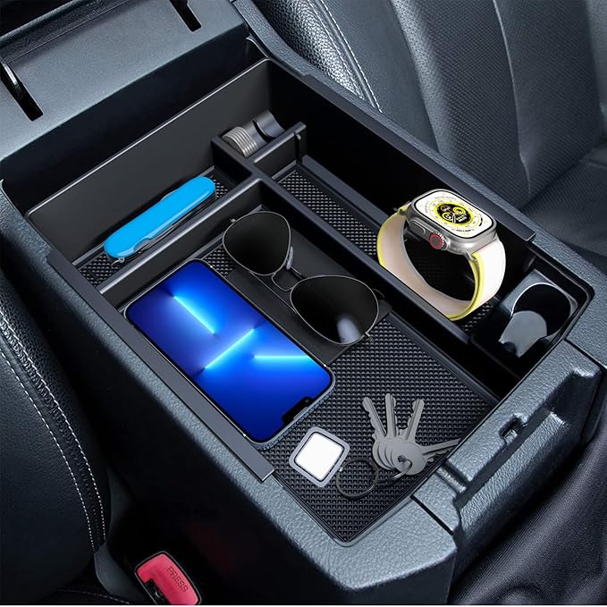 Upgraded Center Console Organizer for Toyota 4Runner 2024 2023 2022 2021 2020 2019 2018 2017 2016-2010 Full Size Tray Interior Accessories, Insert Armrest Box Secondary Storage ABS Material