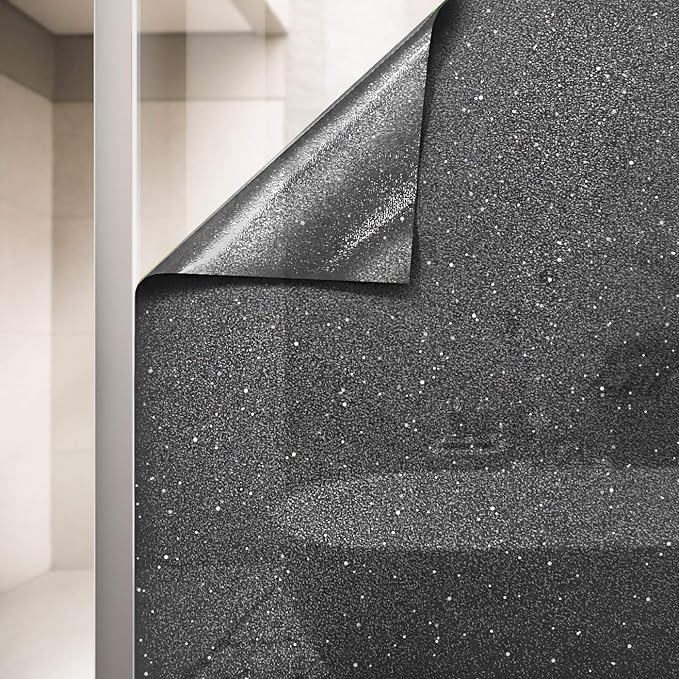 VViViD Smoke Black Crystal Tint Frosted Decorative Two-Way Privacy Window Adhesive Vinyl Film Roll (1.49ft x 5ft)