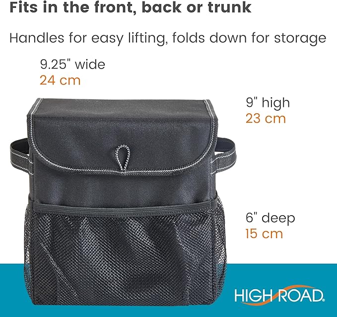 High Road Carganizer Car Storage Organizer with Lid - Multipurpose Small Car Storage Box, Back or Front Seat Organizer, Auto