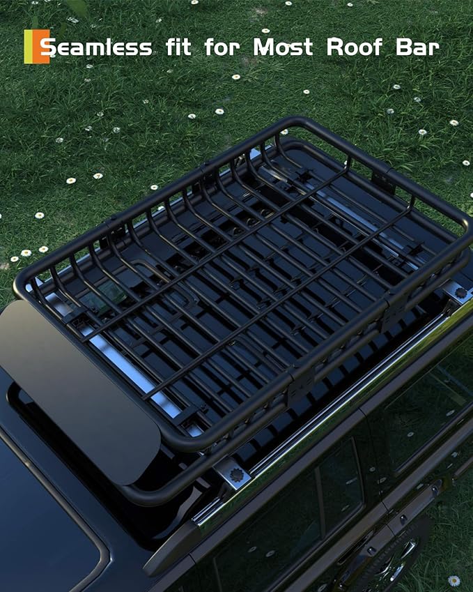 GarveeLife 84 in x 39 in Roof Rack Basket, 200 LBS Capacity Rooftop Cargo Carrier Basket with Extension Luggage Rack Heavy Duty for SUVs, Trucks, Vehicles