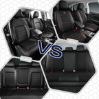 Skechers Air-Cooled Memory Foam Seat Covers,Mesh Thick Car Seat Covers,Piping Leather Car Seat Cover Full Set,Airbag Compatib